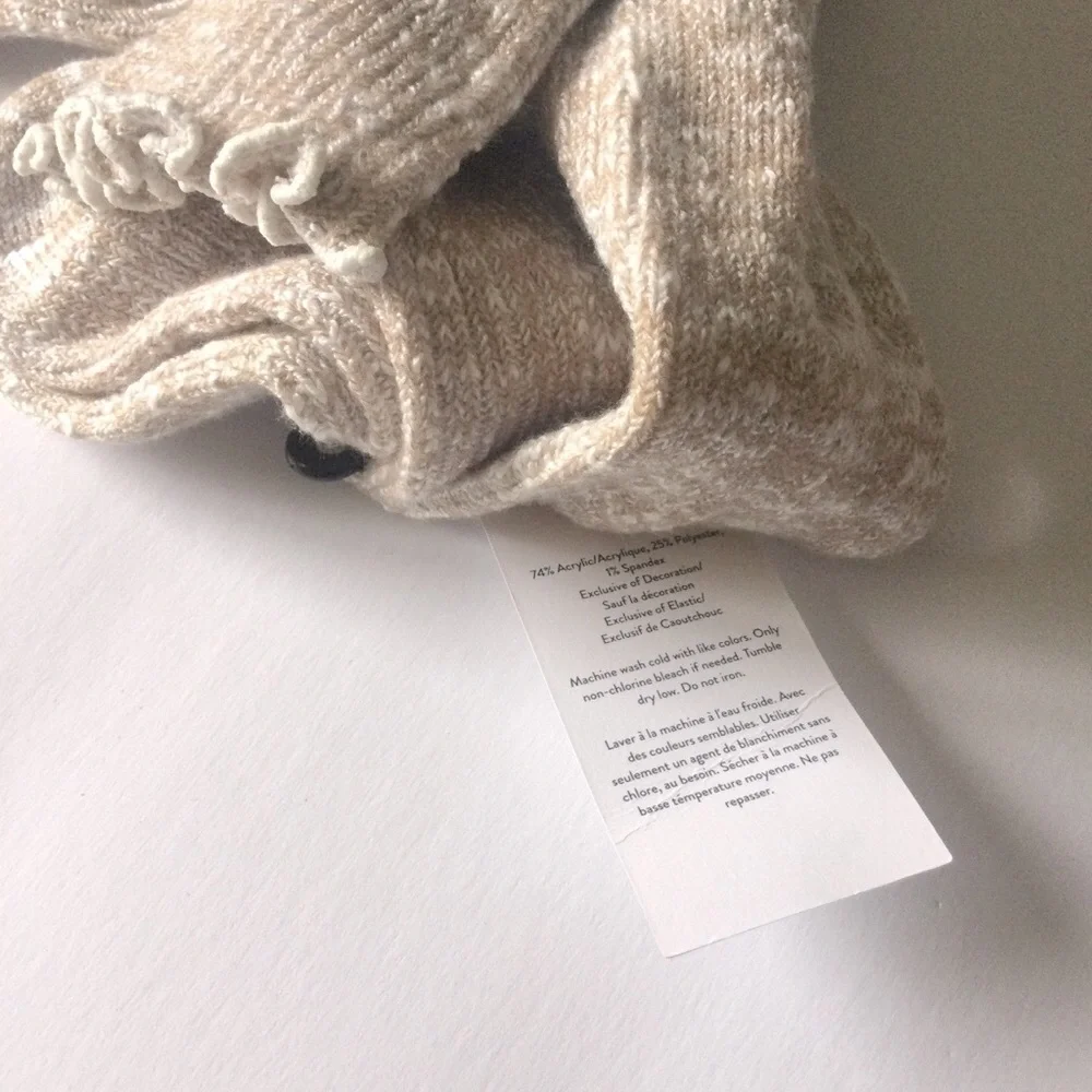NORDSTROM KNEE HIGH SLOUCH SOCKS TAN DOESKIN MARL OS NWT